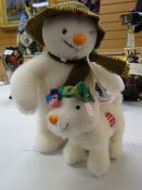 Two modern Steiff Christmas edition soft toys