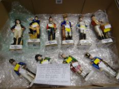 Ten porcelain military figures (list available)