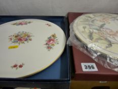 Boxed Royal Worcester cake plate and another by Royal Grafton