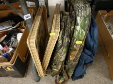 Wicker trays, haversacks etc