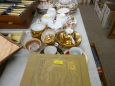 Miscellaneous cabinet cups and a quantity of Staffs teaware