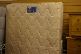 Silentnight double divan bed base and mattress with brass effect headboard