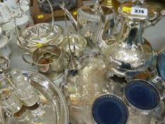 Good electroplate including coffeepot, teapot, tray, wine coasters etc