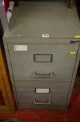 Metal two drawer filing cabinet