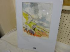 SARAH WHITESIDE watercolour and pencil drawing - Snowdonia