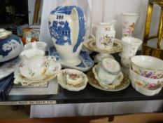Parcel of mixed porcelain including Wedgwood Jasperware, Aynsley, Crown Derby etc