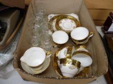 Parcel of Royal Stafford teaware and drinking glassware
