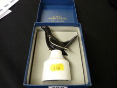 Boxed Royal Worcester bird pie funnel
