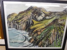 Mixed media painting - seascape