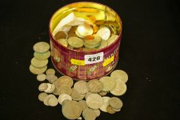 Tin of British and overseas vintage and later coinage