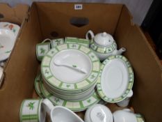 Box of modern dinner and teaware
