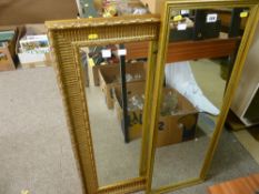 Good sized bevelled glass gilt framed wall mirror and another wall mirror