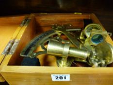 Wooden boxed sextant