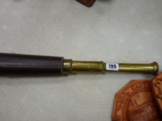Brass three draw telescope by Ross of London