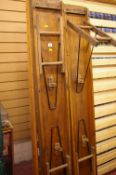 Two long vintage folding benches