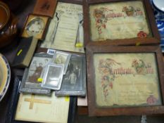 Parcel of mainly portrait frames including a pair of pewter frames
