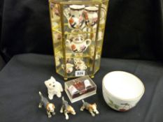 Quantity of Masons Mandalay miniature china in a cabinet and other small china items