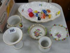 Quantity of Dresden and other decorative bowls and vases etc