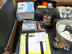 Quantity of garage items including lighting, car valet kit etc