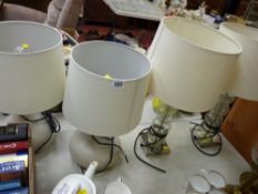 Two pairs of stylish table lamps