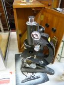 Cased microscope by Beck