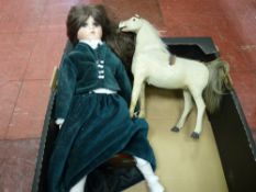 Porcelain headed doll etc