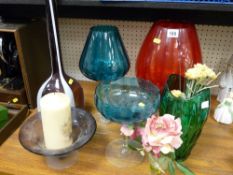 Good parcel of art glass vases etc