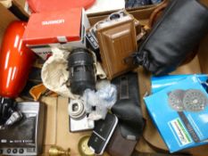 Halina boxed camera, fishing reels, treen ware, Tamron boxed lens, soda syphon etc