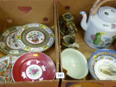 Two boxes of mainly Oriental decorative porcelain