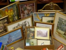 Mixed quantity of paintings, prints, mirrors etc