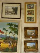Small parcel of framed paintings and prints