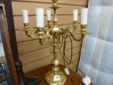 Heavy brass candelabrum (electrified) E/T