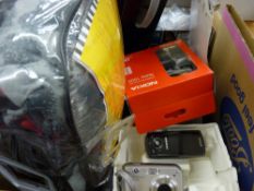 Box of mixed items including mobile phones, HP Photosmart digital camera etc E/T