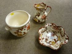 Three items of Masons 'Brown Velvet' china