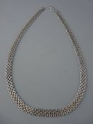 A 925 SILVER MULTI-ROW NECKLACE, 50 cms long, 24 grms