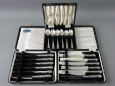 SIX TEASPOONS, Birmingham 1933, 2.4 troy ozs and twelve similar handled tea knives, Sheffield