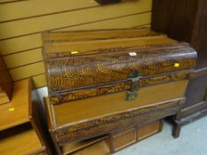 A good vintage metal trunk with sponge effect decoration