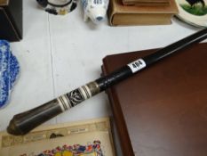 A horn-handled sword stick