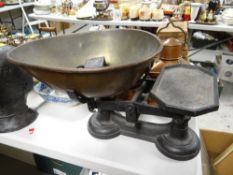 A vintage shop weighing scales & weights