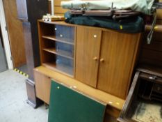 A Morris of Glasgow lounge unit together with a folding baize topped card table, a vintage trouser