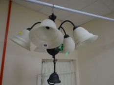 A modern five-branch chandelier