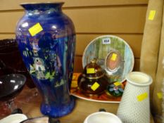 Two Poole plates, Carltonware Rouge Royale lidded pot, Carltonware vase, Bretby vase etc