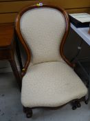 An antique mahogany spoon back chair recently upholstered (to match 108)