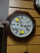 A patent lever escapement octagonal wooden wall clock