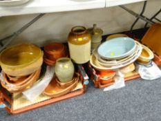 A large quantity of kitchen earthenware, stoneware pots & cookware etc