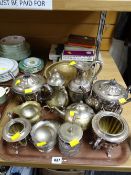 Parcel of various EPNS including teapots, jugs together with boxed flatware