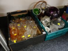 Two boxes of mixed glassware, china etc