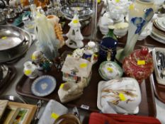 Tray of various china & ornaments
