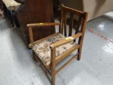 A vintage wooden nursery commode