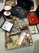 A parcel of costume jewellery etc